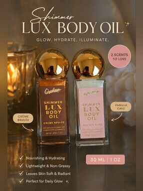 Shimmer Lux Body Oil - Creme Brulee & Vanilla Cake (30 ml)